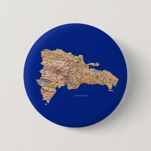 Dominikanische Republik-Karten-Knopf Button (Vorderseite)
