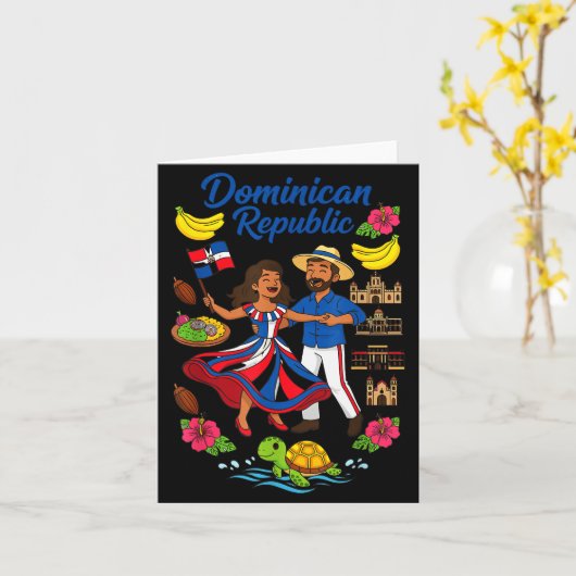 Dominikanische Republik Kultur Tanz Reisen Karte (Gelbe Blume)