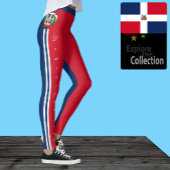Dominikanische Republik Leggings, Flagge/Sport Leggings