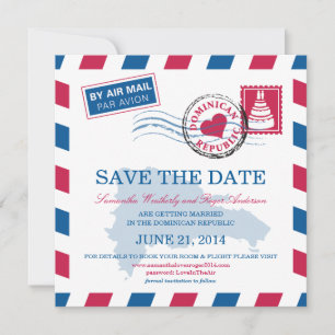 Dominikanische Republik Luftpost Hochzeit Terminan Save The Date