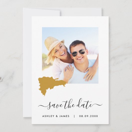 Dominikanische Republik Map Foto Wedding Save the  Save The Date (Vorderseite)