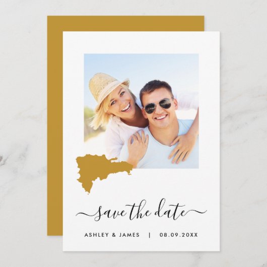 Dominikanische Republik Map Foto Wedding Save the  Save The Date (Vorne/Hinten)