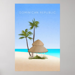 Dominikanische Republik Minimal Reiseplakat Poster