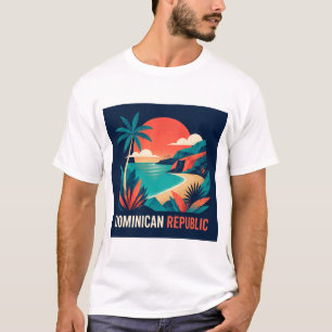 Dominikanische Republik Moderne Geometrische Reise T-Shirt