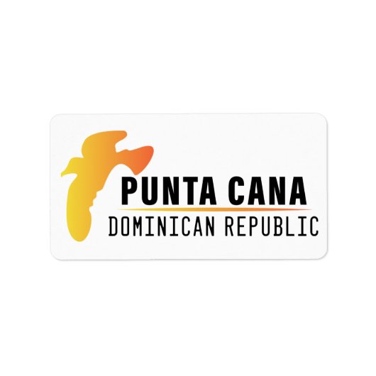 Dominikanische Republik Punta Cana - Retro Souveni Adressaufkleber (Vorne)