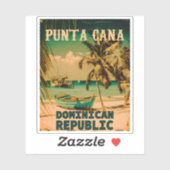 Dominikanische Republik Punta Cana - Retro Souveni Aufkleber (Blatt)