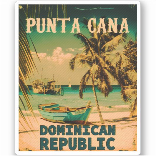 Dominikanische Republik Punta Cana - Retro Souveni Aufkleber (Vorderseite)