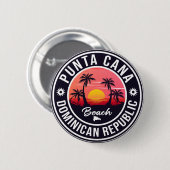 Dominikanische Republik Punta Cana - Retro Souveni Button (Vorne & Hinten)