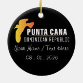 Dominikanische Republik Punta Cana - Retro Souveni Keramik Ornament (Hinten)