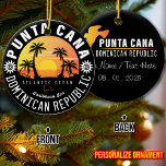 Dominikanische Republik Punta Cana - Retro Souveni Keramik Ornament<br><div class="desc">Dieses Retro Punta Cana der Dominikanischen Republik Vintage Design ist ein großartiges Weihnachtsgeschenk für Liebhaber des Strandes von Punta Cana. Das Retro Sommercamp ist ein perfektes Geschenk für Reisende und Liebhaber von tropischen Reisezielen.</div>