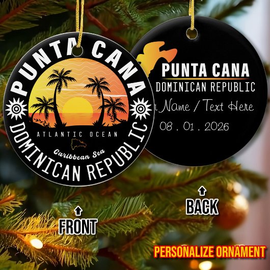Dominikanische Republik Punta Cana - Retro Souveni Keramik Ornament