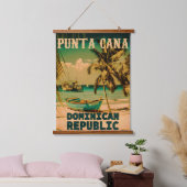 Dominikanische Republik Punta Cana - Retro Souveni Wandteppich Mit Holzrahmen (Schlafzimmer)
