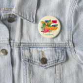 Dominikanische Republik Retro Caribbean Parrot Button (Beispiel)