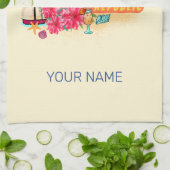 Dominikanische Republik Retro Caribbean Parrot Geschirrtuch (Gefaltet)