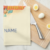 Dominikanische Republik Retro Caribbean Parrot Geschirrtuch (Viertel Falte)