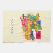 Dominikanische Republik Retro Caribbean Parrot Geschirrtuch (Horizontal)