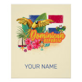 Dominikanische Republik Retro Caribbean Parrot Poster (Vorderseite)