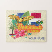 Dominikanische Republik Retro Caribbean Parrot Puzzle (Horizontal)