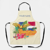 Dominikanische Republik Retro Caribbean Parrot Schürze (Vorderseite)