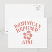 Dominikanische Republik-Rosa-Mädchen Postkarte (Vorne/Hinten)