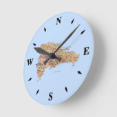 Dominikanische Republik Runde Wanduhr (Winkel)