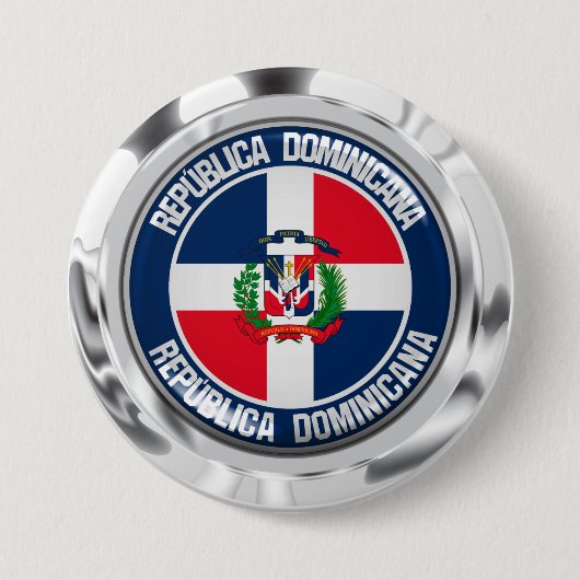 Dominikanische Republik-rundes Emblem Button (Vorderseite)