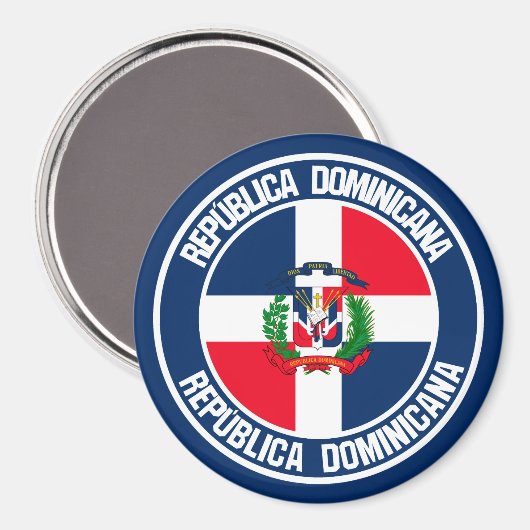 Dominikanische Republik-rundes Emblem Magnet (Vorderseite/Rückseite)