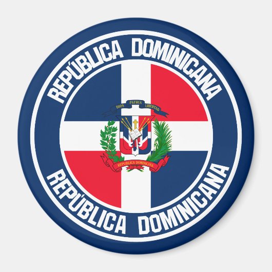 Dominikanische Republik-rundes Emblem Magnet (Vorne)