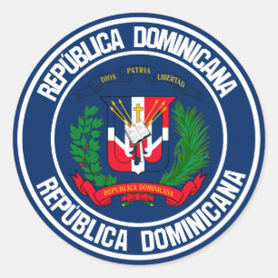 Dominikanische Republik-rundes Emblem Runder Aufkleber