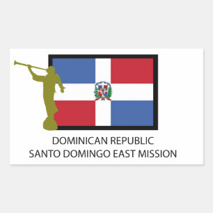 DOMINIKANISCHE REPUBLIK SANTO DOMINGO OSTMISSION L RECHTECKIGER AUFKLEBER