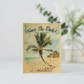 Dominikanische Republik Save the Date Beach Palm T Ankündigungspostkarte (Stehend Vorderseite)