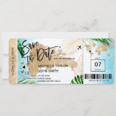 Dominikanische Republik Save the Date Boarding Pas Einladung (Vorderseite)