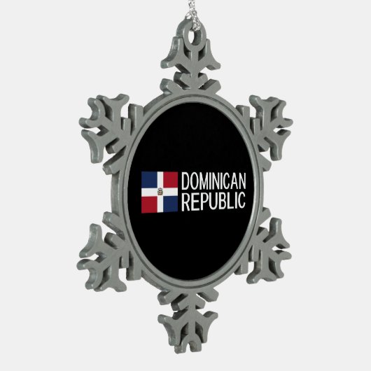 Dominikanische Republik Schneeflocken Zinn-Ornament (Links)