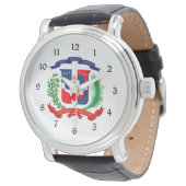 Dominikanische Republik - Siegel - Flagge - Symbol Armbanduhr (Schrägansicht)