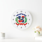 Dominikanische Republik - Siegel - Flagge - Symbol Große Wanduhr (Zuhause)