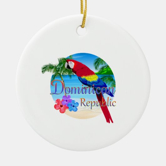 Dominikanische Republik Tropical Keramik Ornament (Vorne)