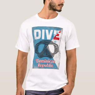Dominikanische Republik-Vintage Sporttauchen-Maske T-Shirt