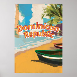 Dominikanische Republik Vintager Urlaub Poster