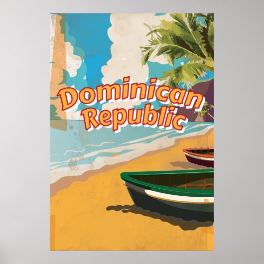 Dominikanische Republik Vintager Urlaub Poster (Vorne)