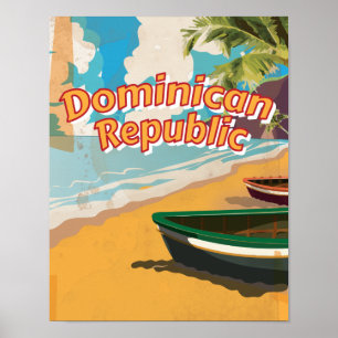Dominikanische Republik Vintager Urlaub Poster