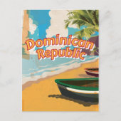 Dominikanische Republik Vintager Urlaub Poster Postkarte (Vorderseite)