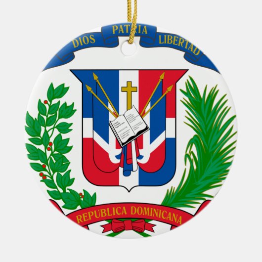 Dominikanische Republik-Wappen Keramik Ornament (Vorne)