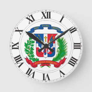 Dominikanische Republik-Wappen Runde Wanduhr