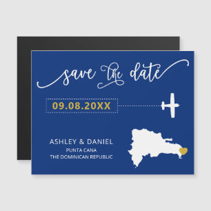Dominikanische Republik Wedding Save the Date Card Magneteinladung