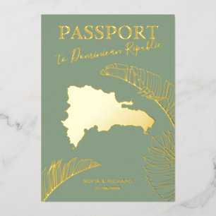 Dominikanische Republik Zielort Hochzeit Reisepass Folieneinladung