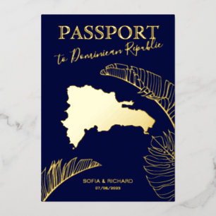 Dominikanische Republik Zielort Hochzeit Reisepass Folieneinladung
