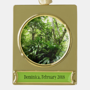 Dominikanischer Regenwald I Tropische Natur Banner-Ornament Gold