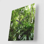 Dominikanischer Regenwald I Tropische Natur Quadratische Wanduhr (Winkel)