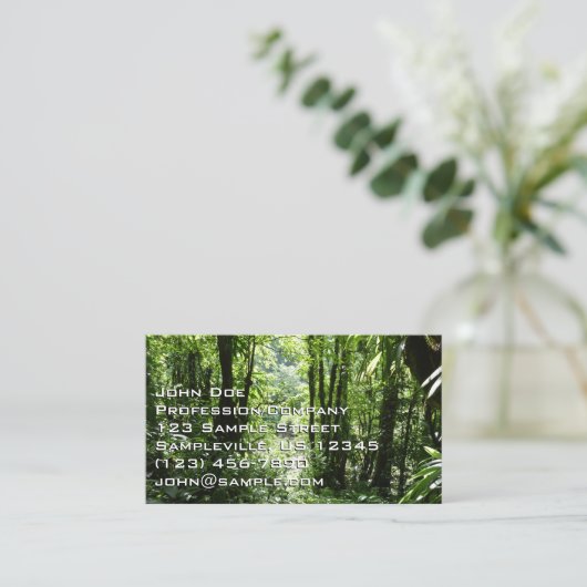 Dominikanischer Regenwald II Tropengrün Visitenkarte (Stehend Vorderseite)