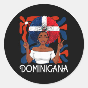 Dominikanisches Mädchen Afro Latina Dominikanische Runder Aufkleber
